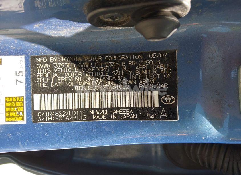 Photo 9 of 2007 Toyota Prius (VIN JTDKB20UX77661022)