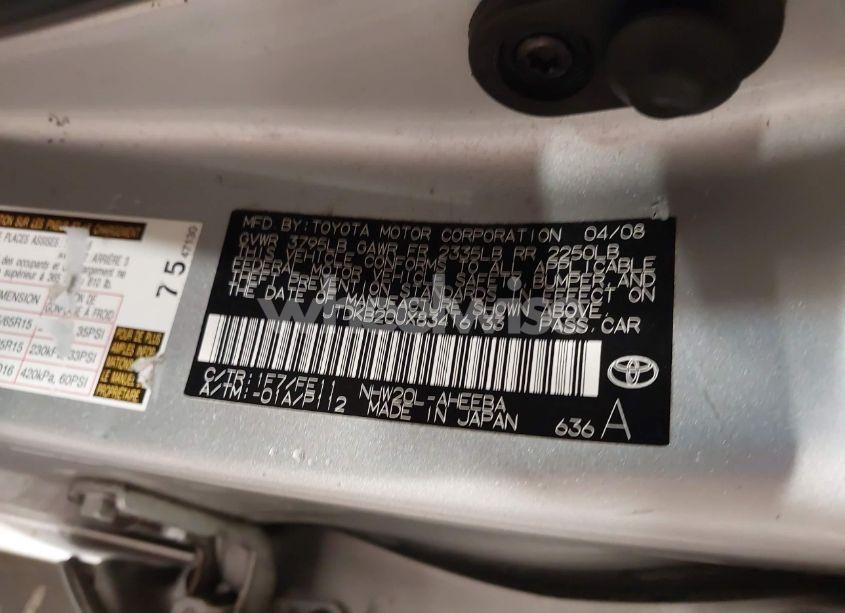 Photo 9 of 2008 Toyota Prius STANDARD/TOURING (VIN JTDKB20UX83416133)