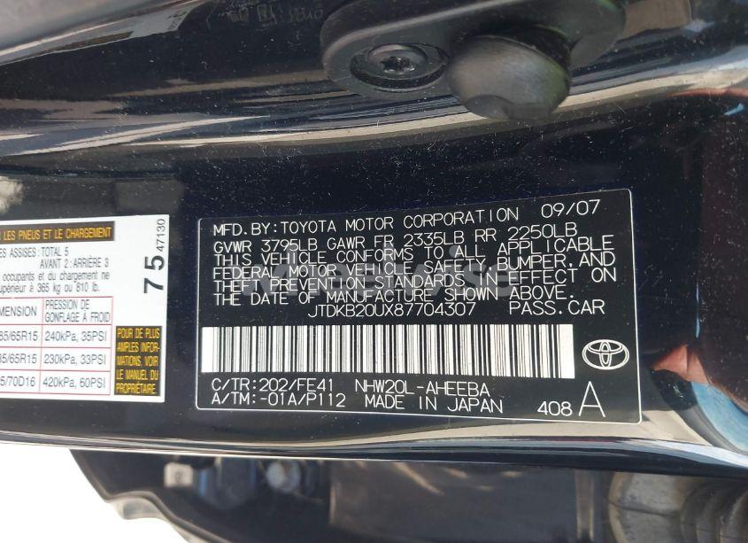 Photo 9 of 2008 Toyota Prius (VIN JTDKB20UX87704307)