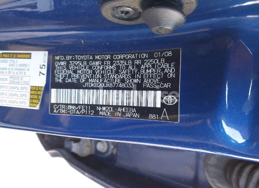 Photo 9 of 2008 Toyota Prius (VIN JTDKB20UX87748033)