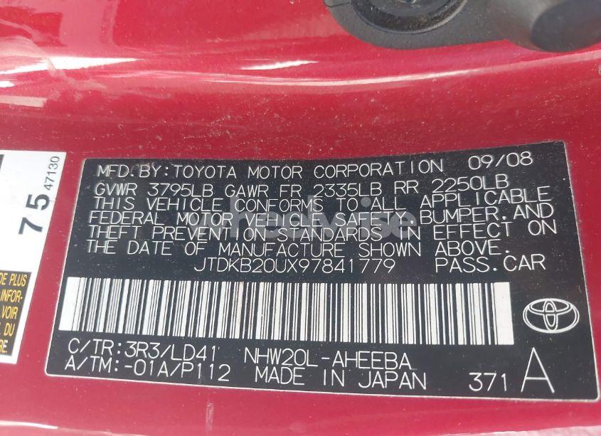 Photo 9 of 2009 Toyota Prius (VIN JTDKB20UX97841779)
