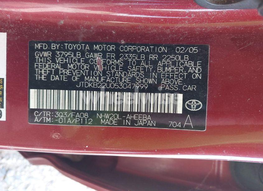 Photo 9 of 2005 Toyota Prius (VIN JTDKB22U053047999)
