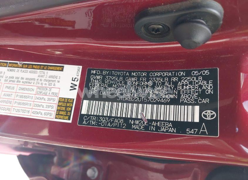 Photo 9 of 2005 Toyota Prius (VIN JTDKB22U157029469)