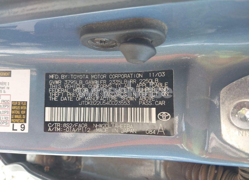 Photo 9 of 2004 Toyota Prius (VIN JTDKB22U540023553)