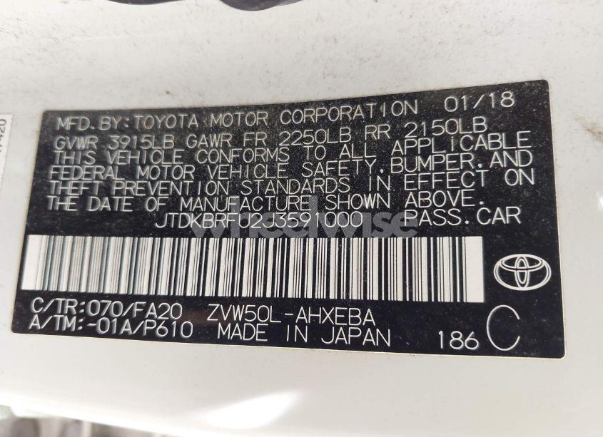 Photo 9 of 2018 Toyota Prius TWO (VIN JTDKBRFU2J3591000)