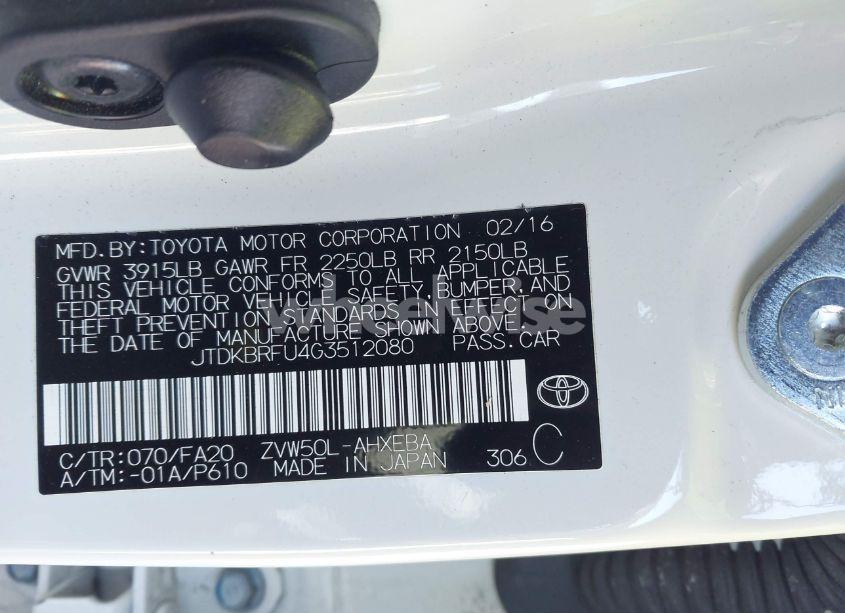 Photo 9 of 2016 Toyota Prius TWO (VIN JTDKBRFU4G3512080)