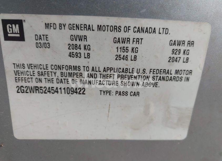 Photo 9 of 2004 Pontiac Grand PRIX GTP (VIN JTDKBRFU5G3******)