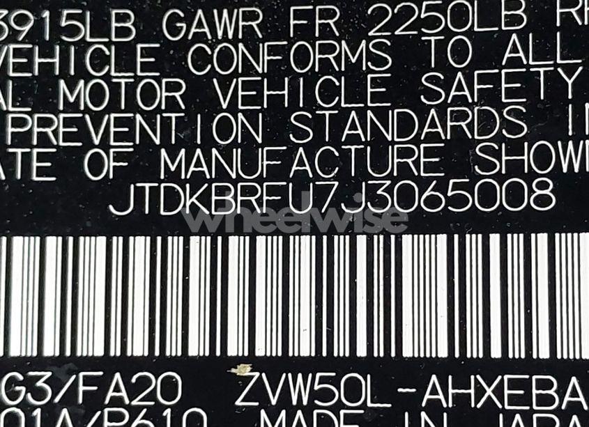 Photo 9 of 2018 Toyota Prius TWO (VIN JTDKBRFU7J3065008)