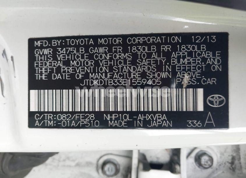 Photo 9 of 2014 Toyota Prius C ONE (VIN JTDKDTB33E1559405)