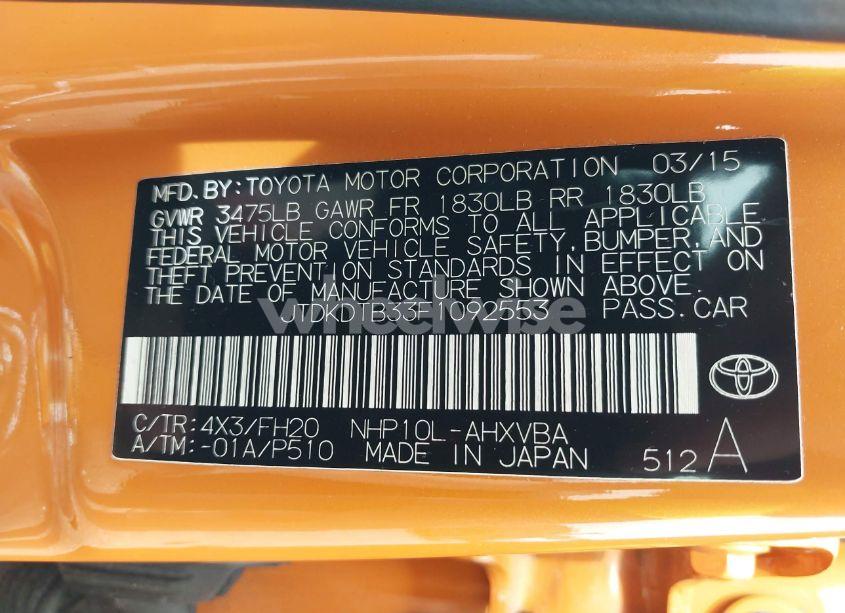 Photo 9 of 2015 Toyota Prius C FOUR/ONE/THREE/TWO (VIN JTDKDTB33F1092553)