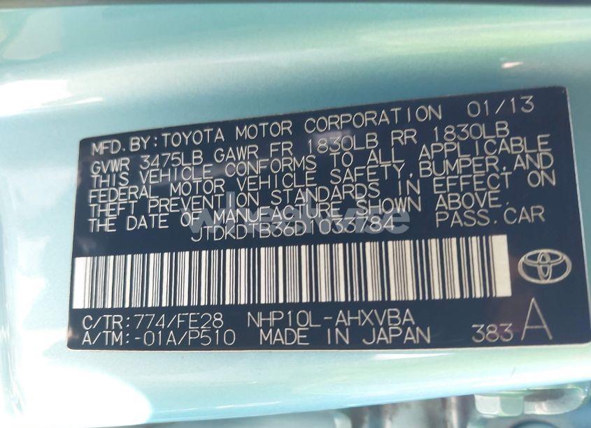 Photo 9 of 2013 Toyota Prius C ONE (VIN JTDKDTB36D1033784)