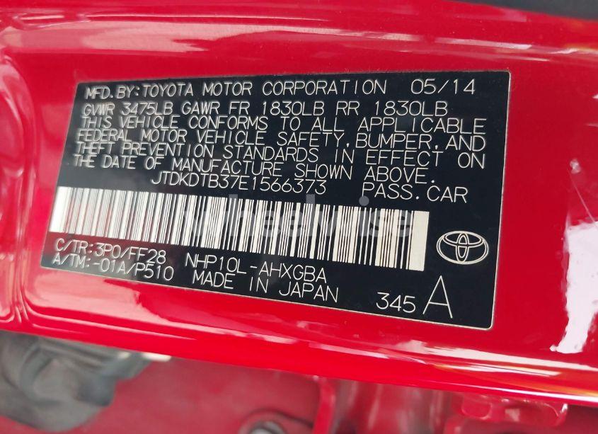 Photo 9 of 2014 Toyota Prius C THREE (VIN JTDKDTB37E1566373)