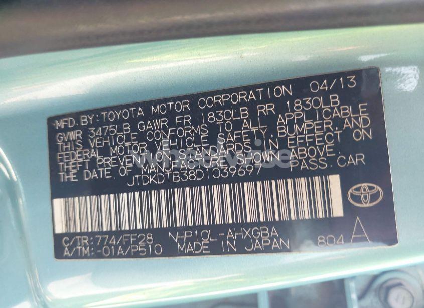 Photo 9 of 2013 Toyota Prius C THREE (VIN JTDKDTB38D1039697)