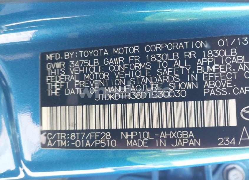 Photo 9 of 2013 Toyota Prius C THREE (VIN JTDKDTB38D1530030)