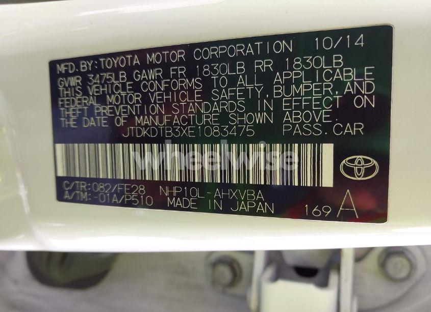 Photo 9 of 2014 Toyota Prius C ONE (VIN JTDKDTB3XE1083475)