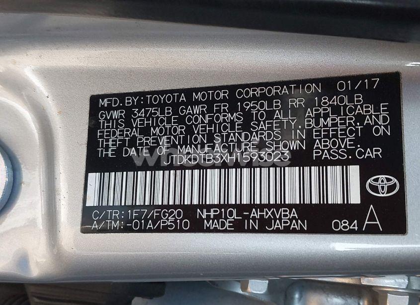 Photo 9 of 2017 Toyota Prius C TWO (VIN JTDKDTB3XH1593023)