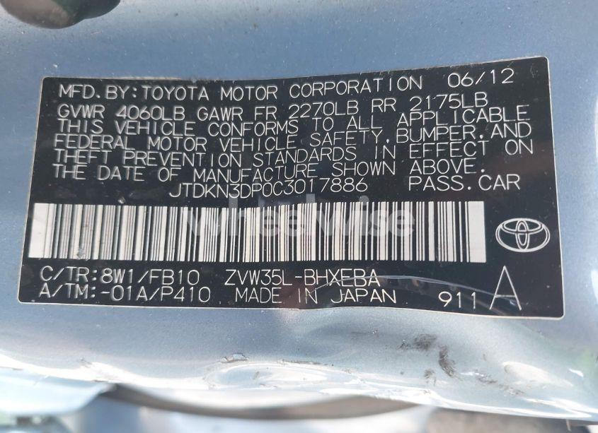 Photo 9 of 2012 Toyota Prius PLUG-IN (VIN JTDKN3DP0C3017886)