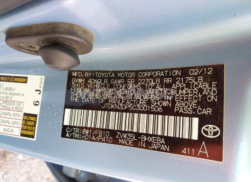 Photo 9 of 2012 Toyota Prius PLUG-IN (VIN JTDKN3DP5C3001506)
