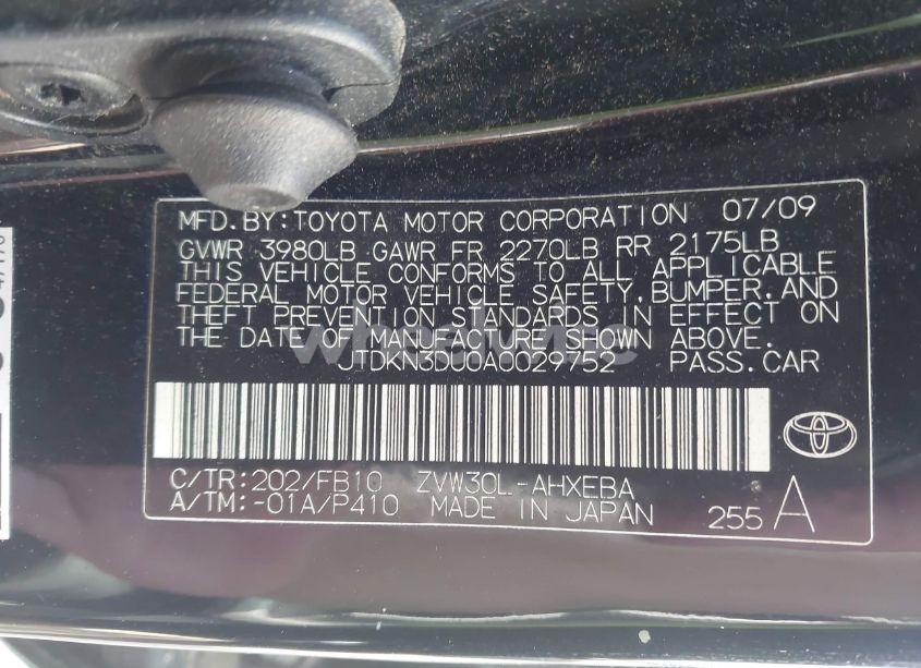 Photo 9 of 2010 Toyota Prius III (VIN JTDKN3DU0A0029752)