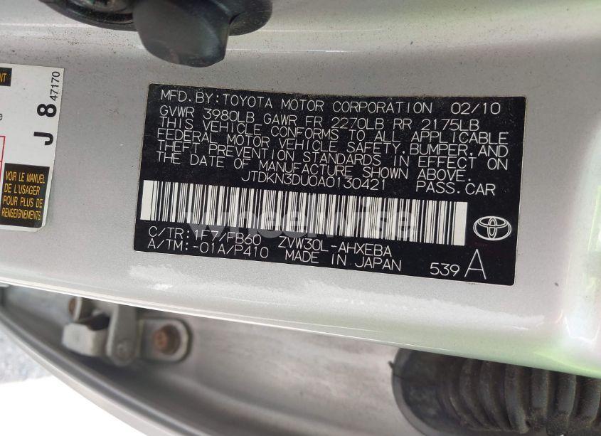 Photo 9 of 2010 Toyota Prius III (VIN JTDKN3DU0A0130421)