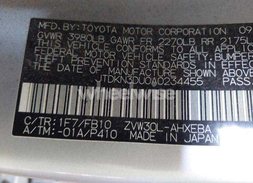 Photo 9 of 2010 Toyota Prius I/II/III/IV/V (VIN JTDKN3DU0A0234455)