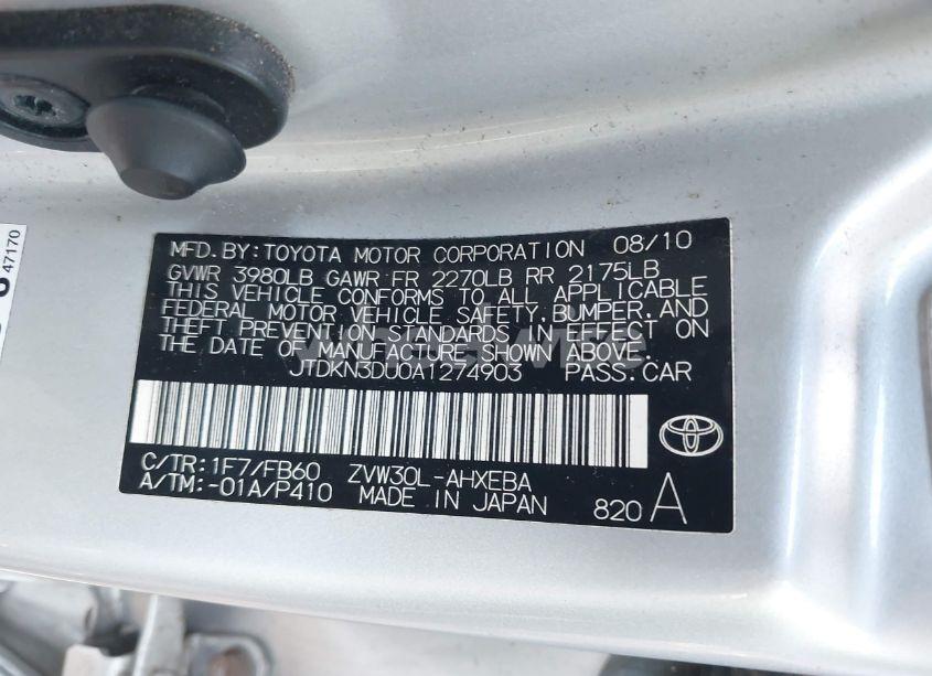 Photo 9 of 2010 Toyota Prius II (VIN JTDKN3DU0A1274903)