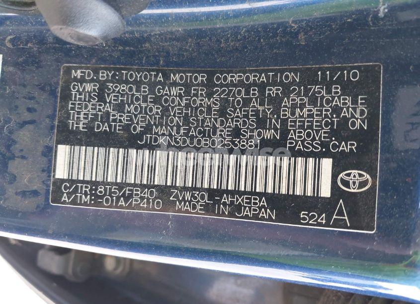 Photo 9 of 2011 Toyota Prius TWO (VIN JTDKN3DU0B0253881)