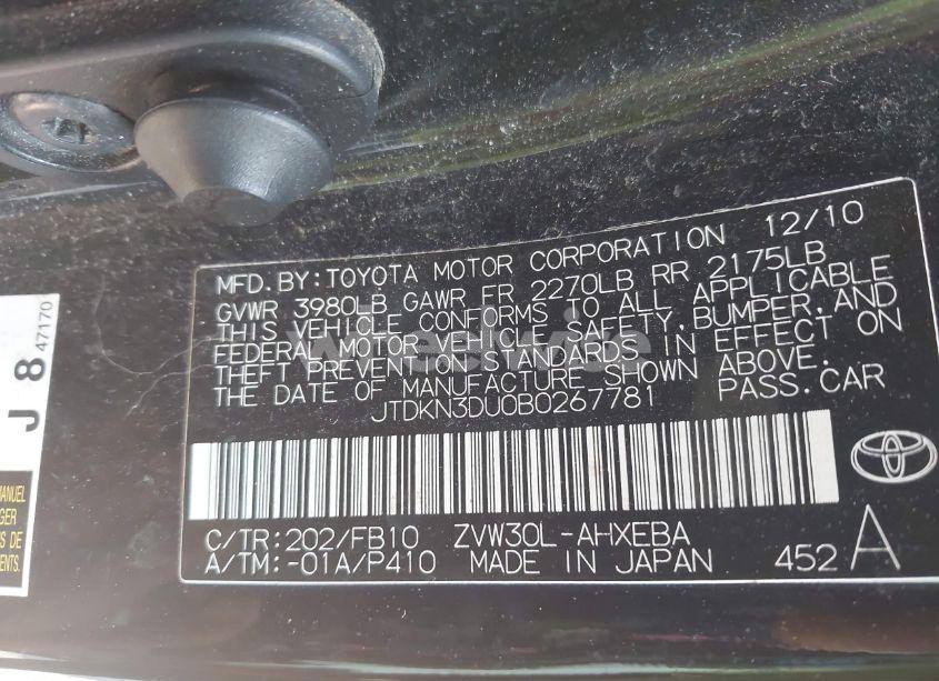 Photo 9 of 2011 Toyota Prius TWO (VIN JTDKN3DU0B0267781)