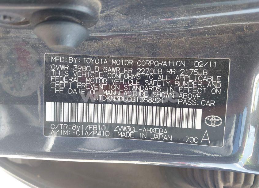 Photo 9 of 2011 Toyota Prius TWO (VIN JTDKN3DU0B1358821)