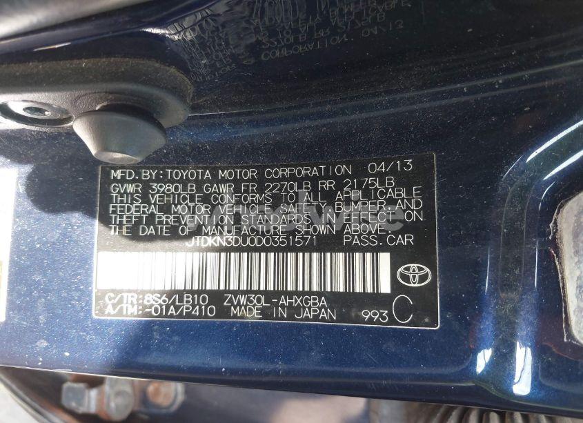 Photo 9 of 2013 Toyota Prius FOUR (VIN JTDKN3DU0D0351571)