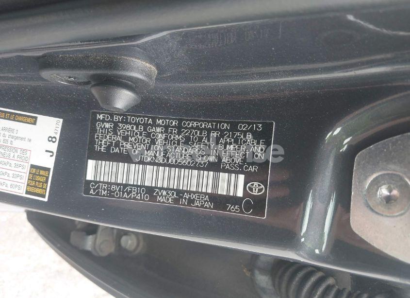 Photo 9 of 2013 Toyota Prius TWO (VIN JTDKN3DU0D5602737)