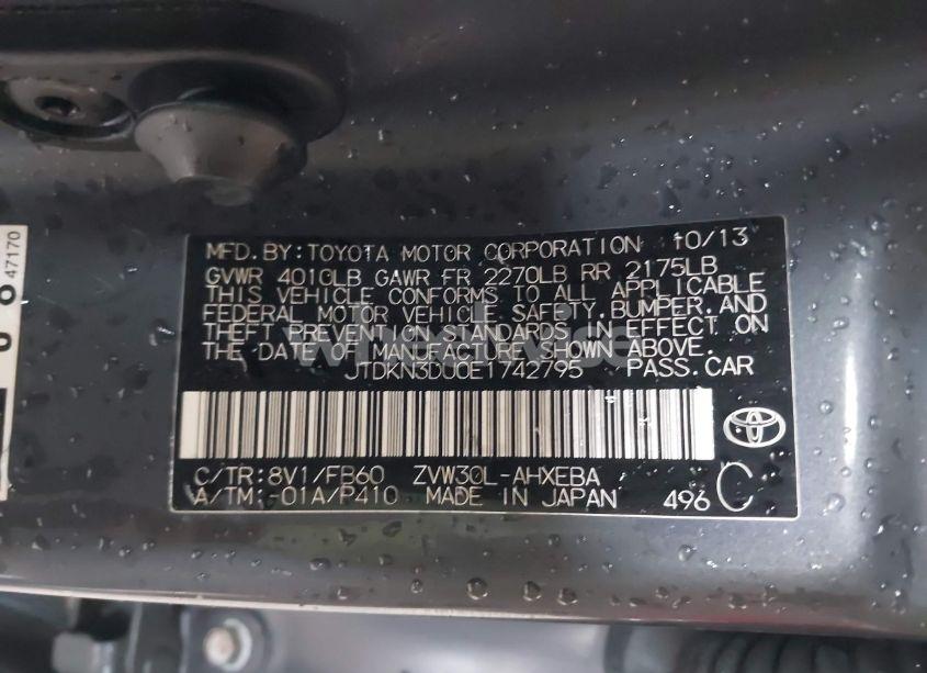 Photo 9 of 2014 Toyota Prius TWO (VIN JTDKN3DU0E1742795)