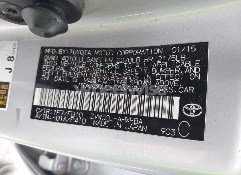 Photo 9 of 2015 Toyota Prius (VIN JTDKN3DU0F0437286)