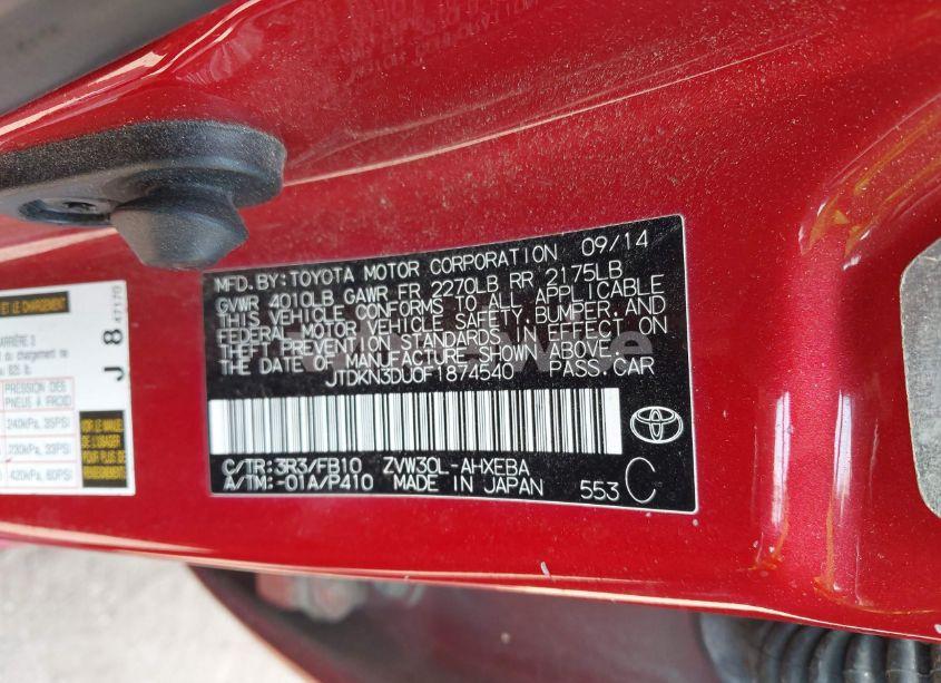 Photo 9 of 2015 Toyota Prius THREE (VIN JTDKN3DU0F1874540)