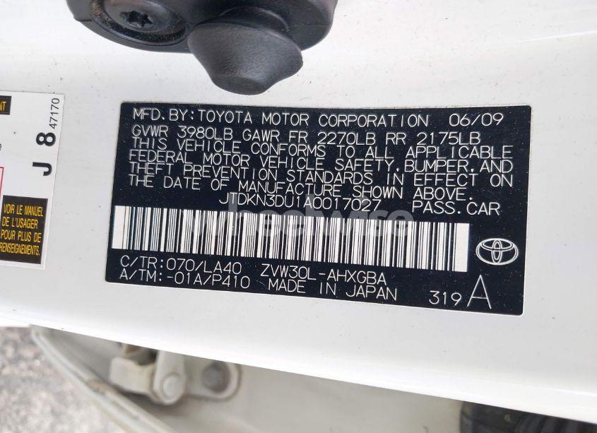 Photo 9 of 2010 Toyota Prius I/II/III/IV/V (VIN JTDKN3DU1A0017027)