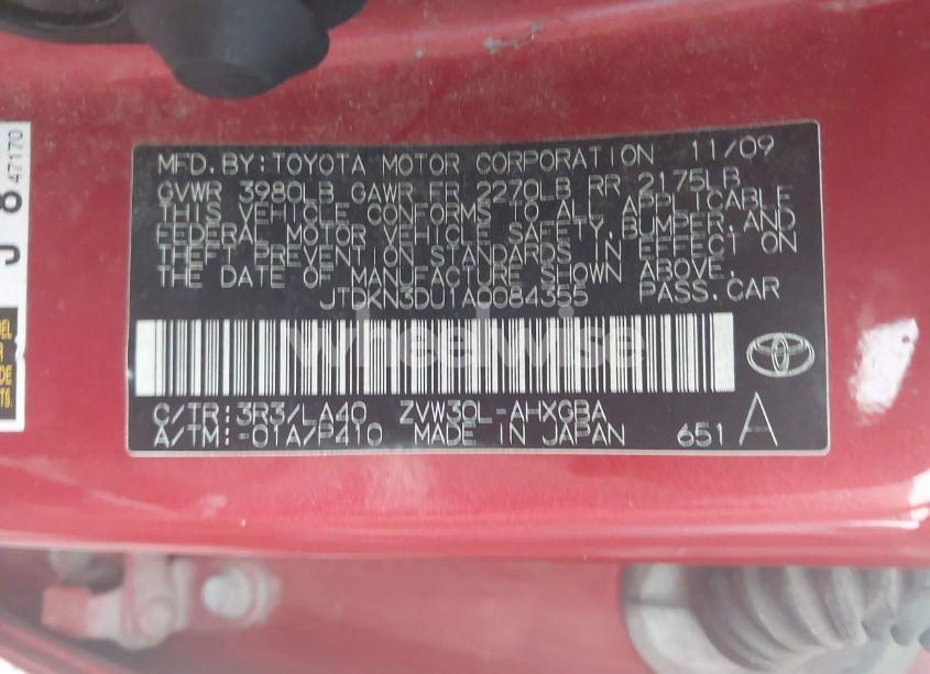 Photo 9 of 2010 Toyota Prius IV (VIN JTDKN3DU1A0084355)