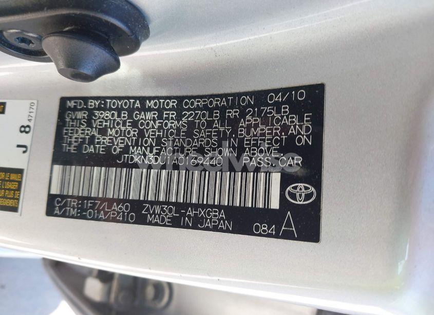 Photo 9 of 2010 Toyota Prius IV (VIN JTDKN3DU1A0169440)