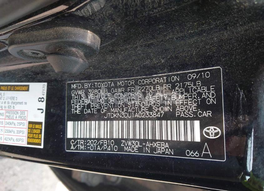Photo 9 of 2010 Toyota Prius III (VIN JTDKN3DU1A0233847)