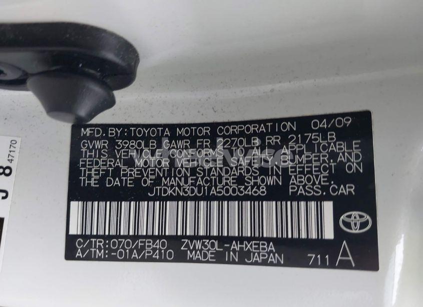 Photo 9 of 2010 Toyota Prius II (VIN JTDKN3DU1A5003468)