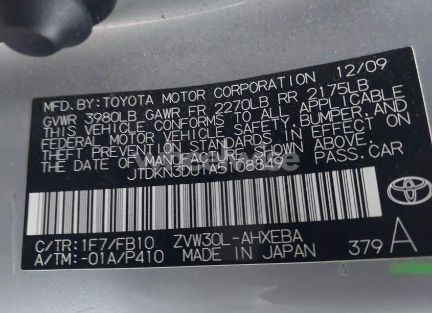 Photo 9 of 2010 Toyota Prius II (VIN JTDKN3DU1A5108849)