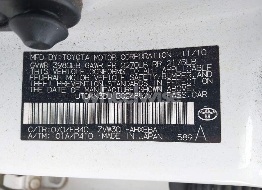 Photo 9 of 2011 Toyota Prius TWO (VIN JTDKN3DU1B0248527)