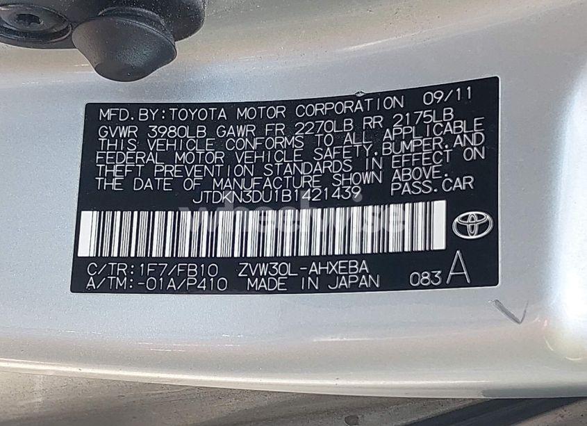 Photo 9 of 2011 Toyota Prius TWO (VIN JTDKN3DU1B1421439)