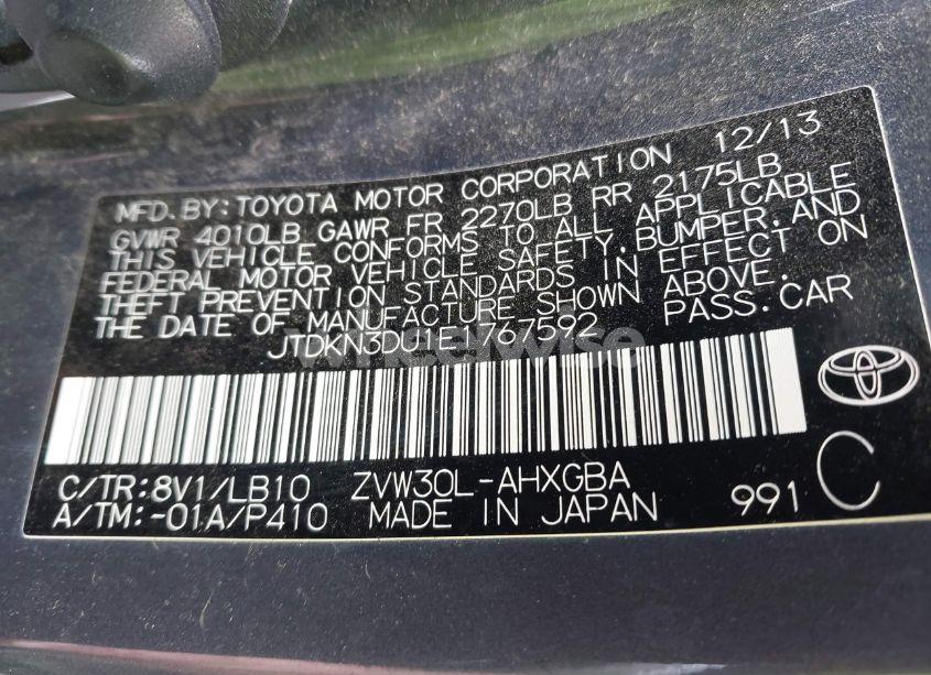 Photo 9 of 2014 Toyota Prius FOUR (VIN JTDKN3DU1E1767592)