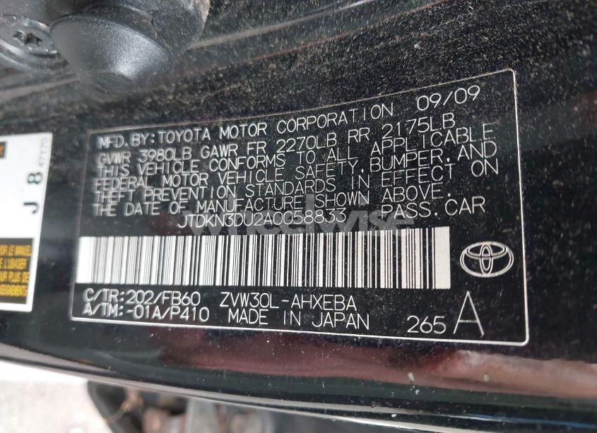 Photo 9 of 2010 Toyota Prius III (VIN JTDKN3DU2A0058833)