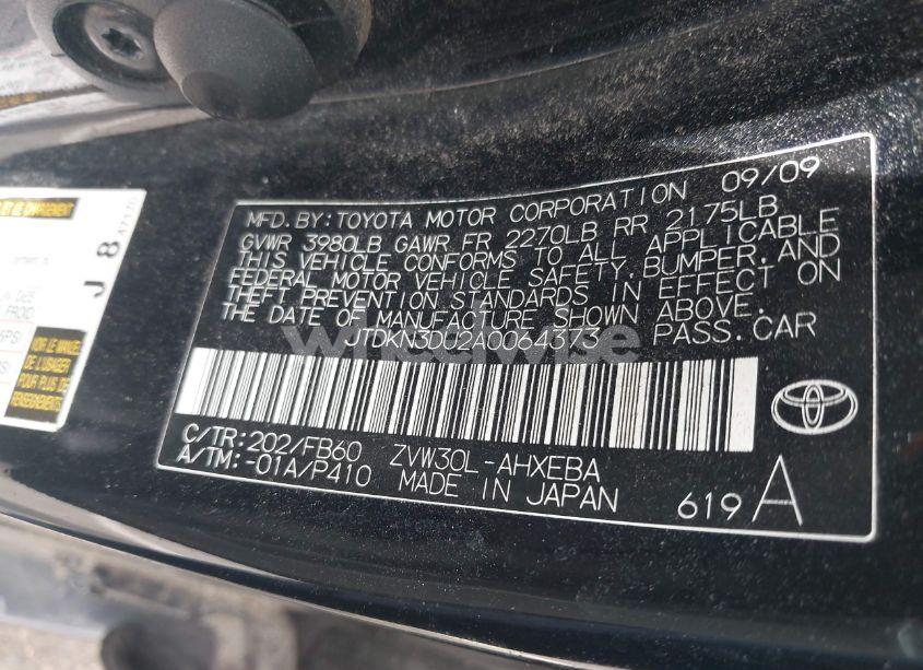 Photo 9 of 2010 Toyota Prius I/II/III/IV/V (VIN JTDKN3DU2A0064373)