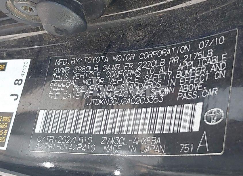 Photo 9 of 2010 Toyota Prius II (VIN JTDKN3DU2A0203353)