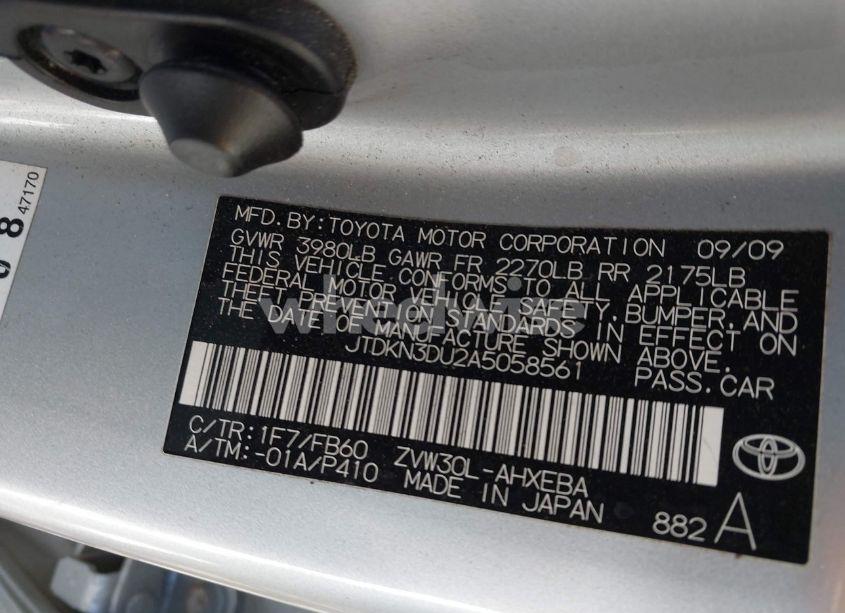 Photo 9 of 2010 Toyota Prius III (VIN JTDKN3DU2A5058561)