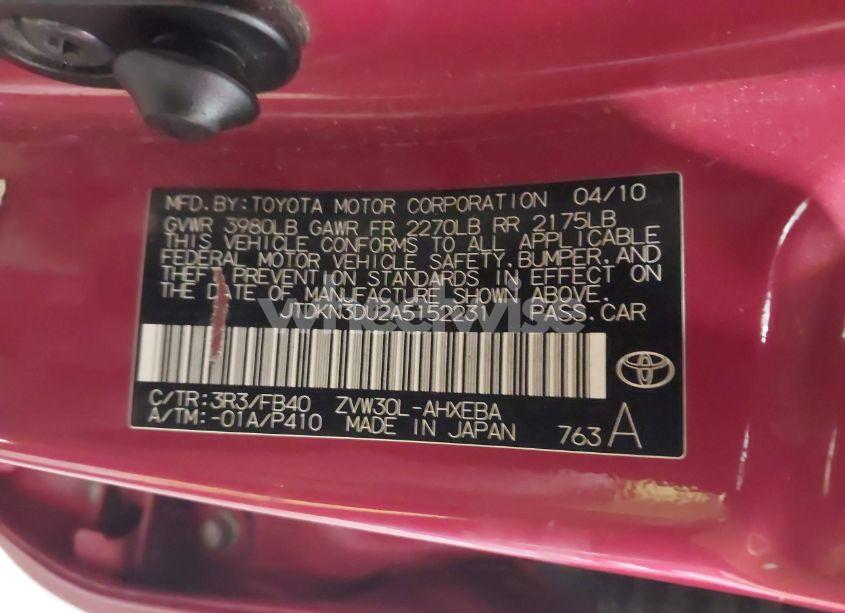 Photo 9 of 2010 Toyota Prius II (VIN JTDKN3DU2A5152231)