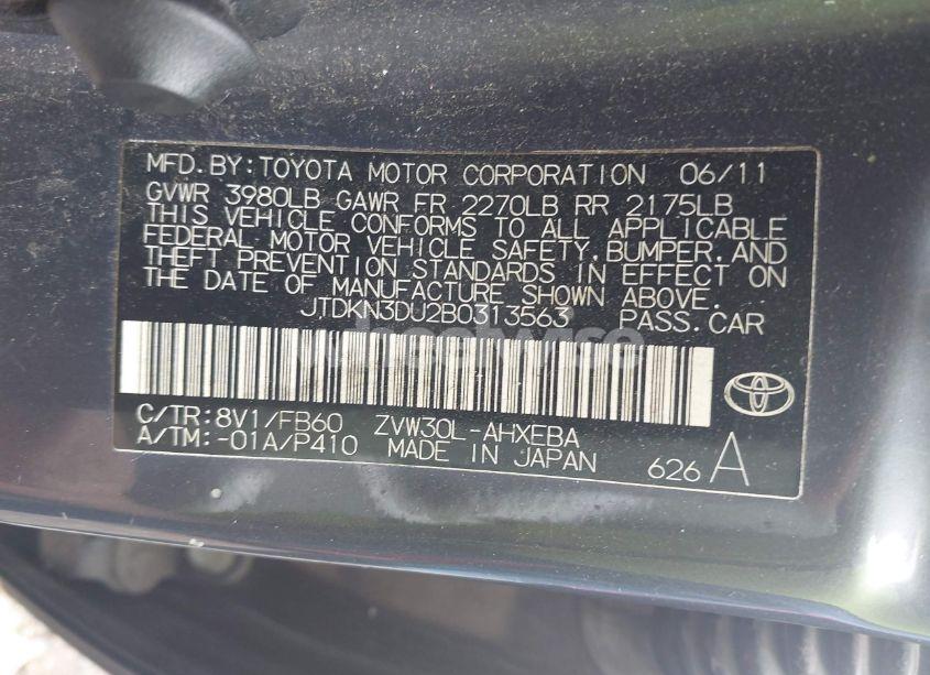 Photo 9 of 2011 Toyota Prius TWO (VIN JTDKN3DU2B0313563)