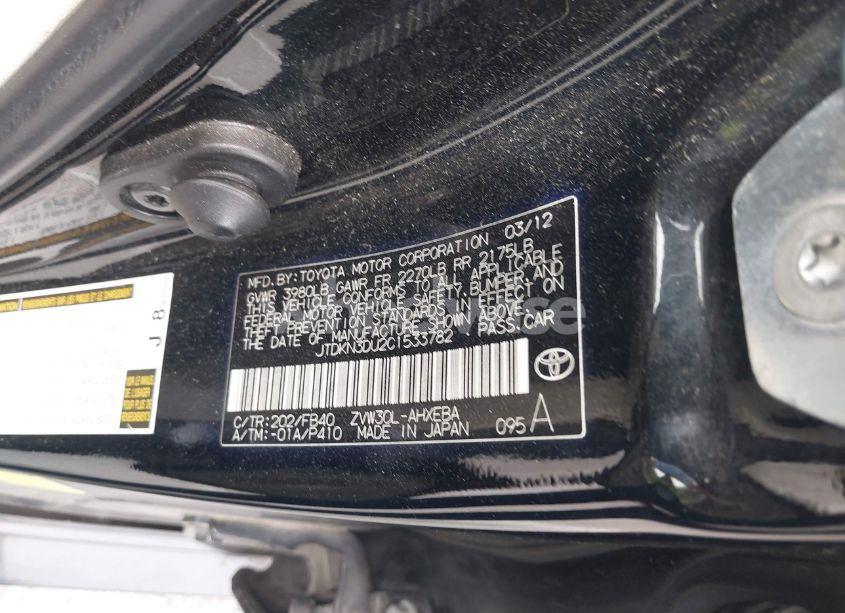 Photo 9 of 2012 Toyota Prius THREE (VIN JTDKN3DU2C1533782)